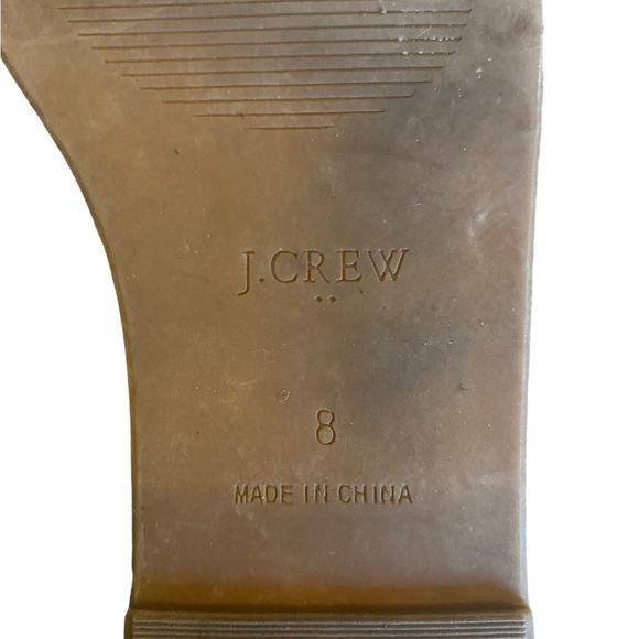 J.Crew Scalloped gold Metallic and orange Leather Sandals slides - Picture 10 of 10